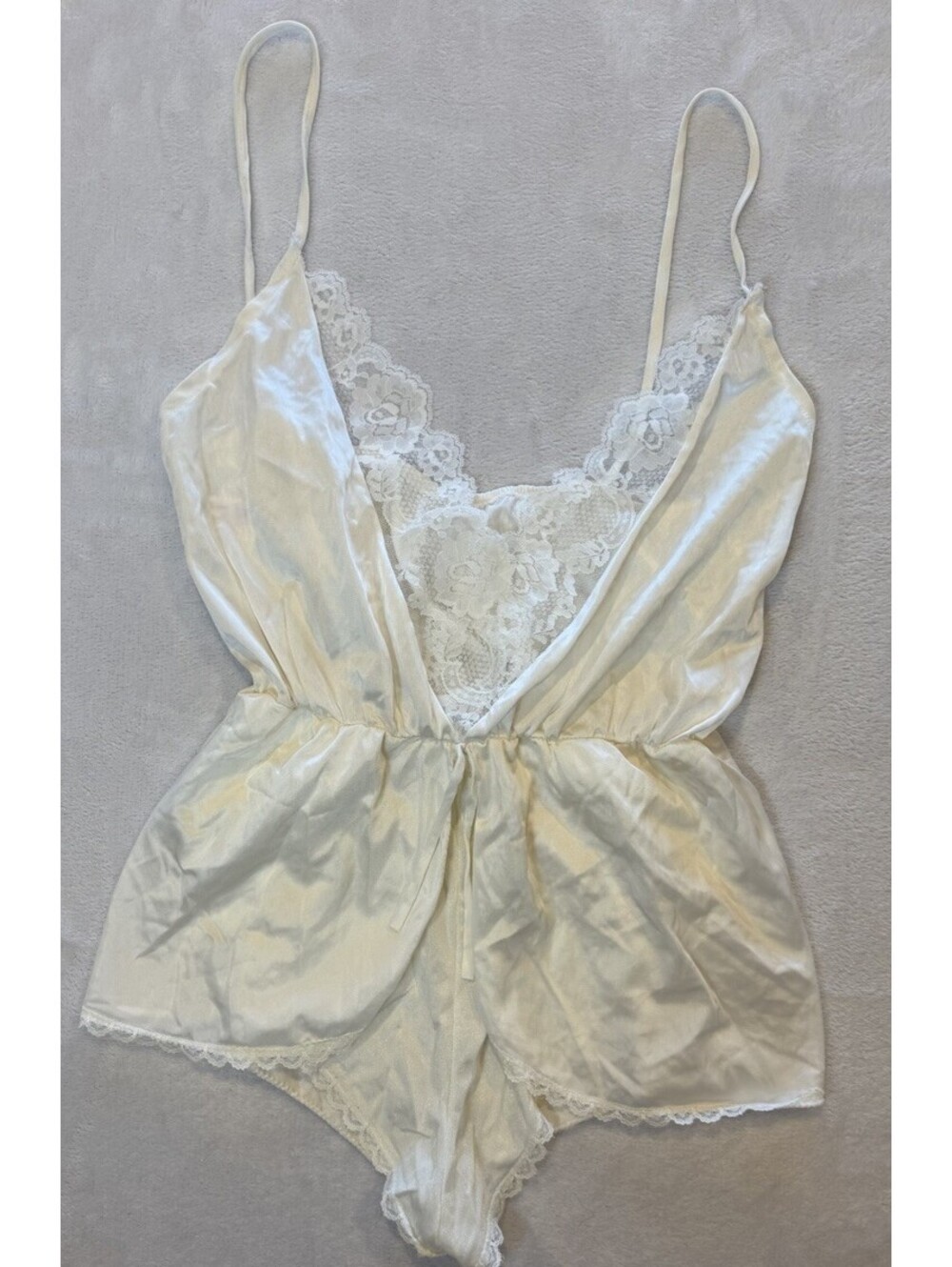 Serendipity Lace Teddy Romper Size Medium Lingerie USA Made Bodysuit Vintage